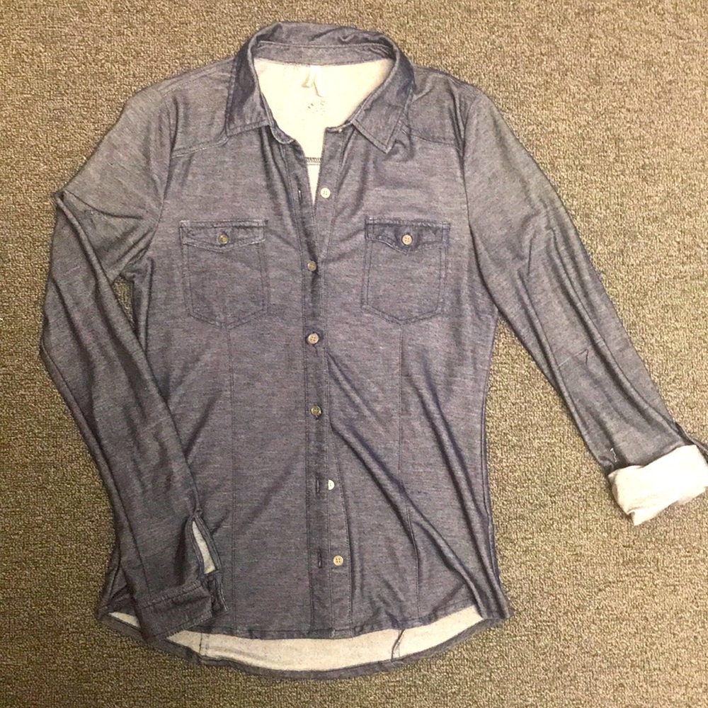 Blue Vanity button up